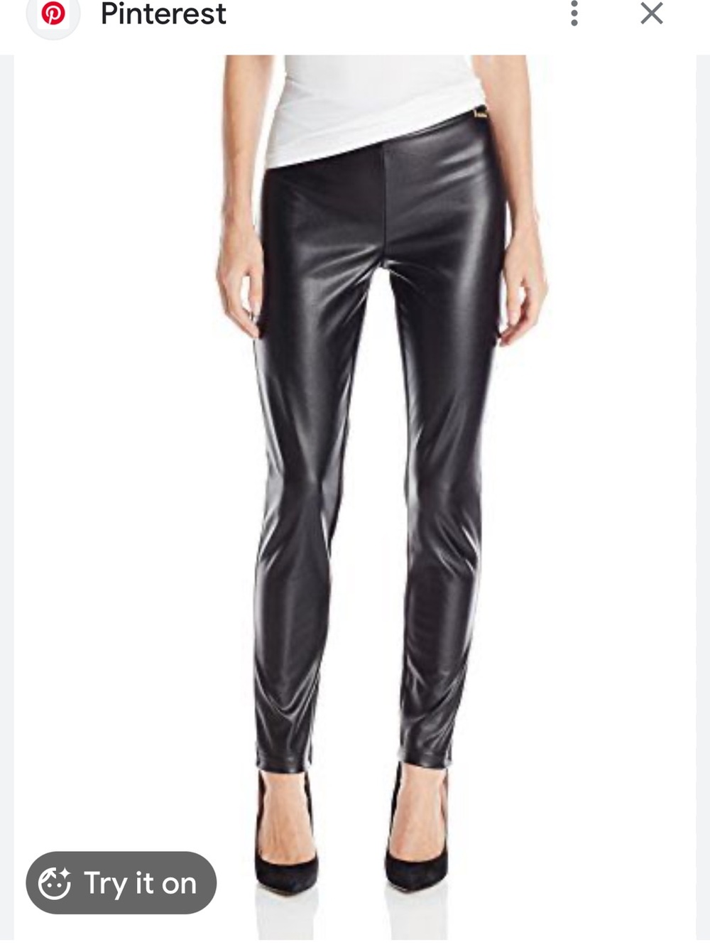 Calvin Klein Black Faux Leather Leggings
